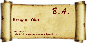 Breyer Aba névjegykártya